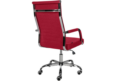 Chaise de bureau Amadora, tissu rouge