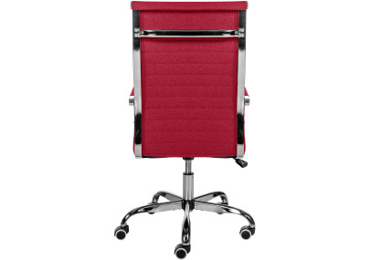 Chaise de bureau Amadora, tissu rouge
