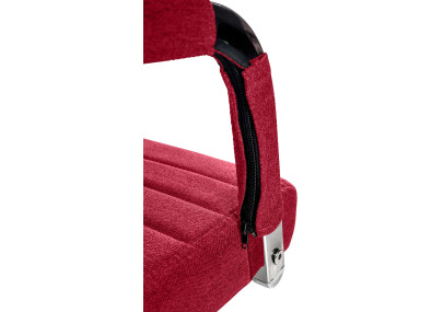 Chaise de bureau Amadora, tissu rouge
