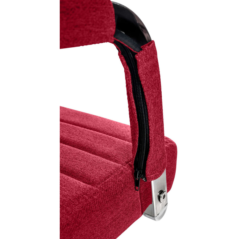 Chaise de bureau Amadora, tissu rouge