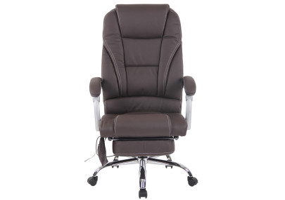 Fauteuil de bureau Pacific en cuir véritable avec fonction massage, marron