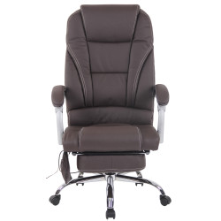 Fauteuil de bureau Pacific en cuir véritable avec fonction massage, marron