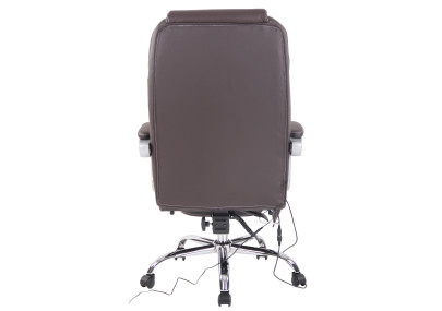 Fauteuil de bureau Pacific en cuir véritable avec fonction massage, marron