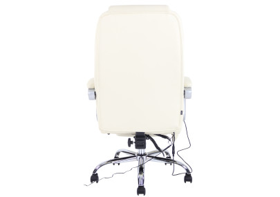 Fauteuil de bureau Pacific en cuir véritable avec fonction massage, couleur crème