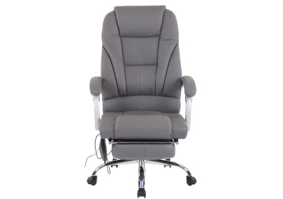 Fauteuil de bureau Pacific en cuir véritable avec fonction massage, gris