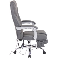 Fauteuil de bureau Pacific en cuir v?ritable avec fonction massage, gris