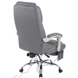 Fauteuil de bureau Pacific en cuir véritable avec fonction massage, gris
