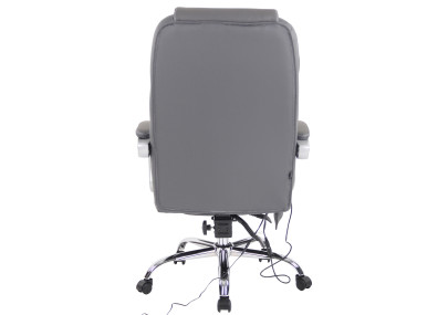 Fauteuil de bureau Pacific en cuir v?ritable avec fonction massage, gris