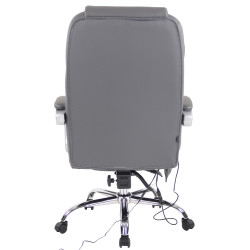 Fauteuil de bureau Pacific en cuir v?ritable avec fonction massage, gris