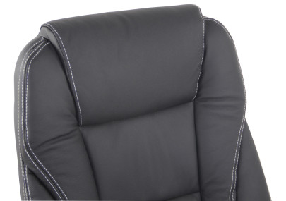 Fauteuil de bureau Pacific en cuir v?ritable avec fonction massage, noir