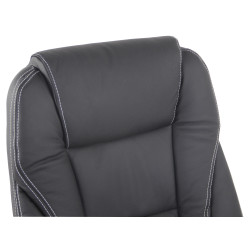 Fauteuil de bureau Pacific en cuir v?ritable avec fonction massage, noir
