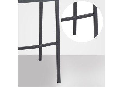 Tabouret de bar Damaso B en velours avec structure à 4 pieds gris