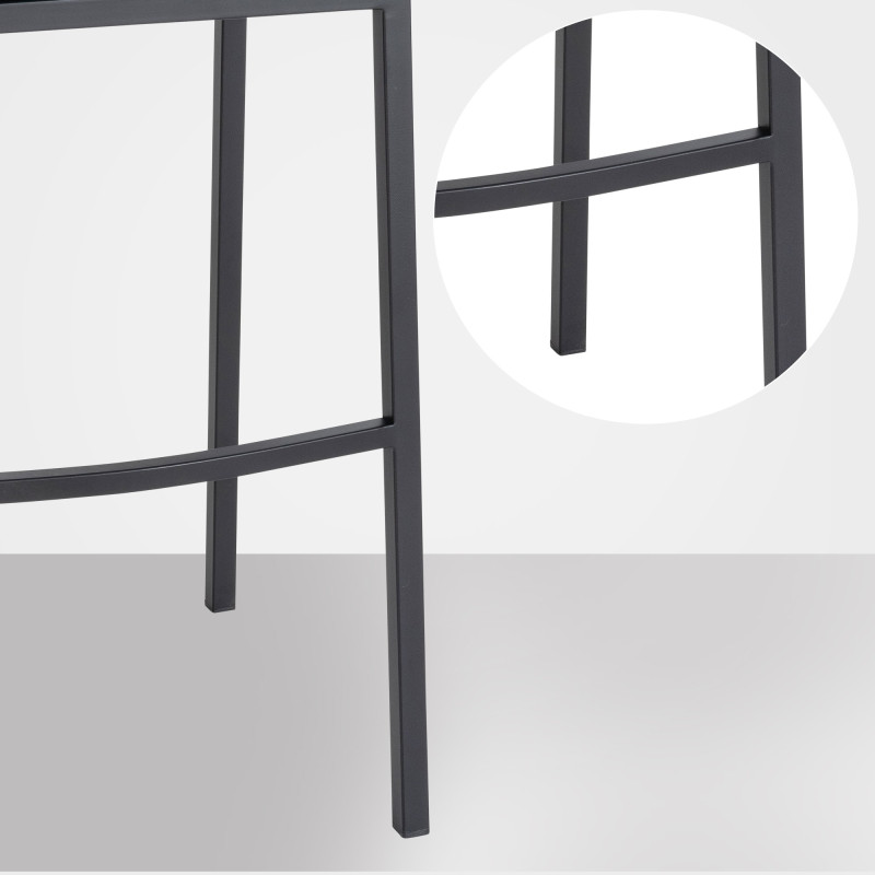 Tabouret de bar Damaso B en velours avec piètement à 4 pieds gris