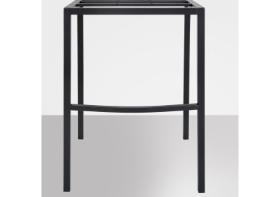 Tabouret de bar Damaso B en velours gris, piètement à 4 pieds.