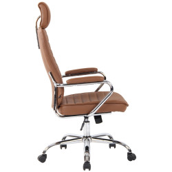 Fauteuil de bureau Rako, cuir véritable, marron clair