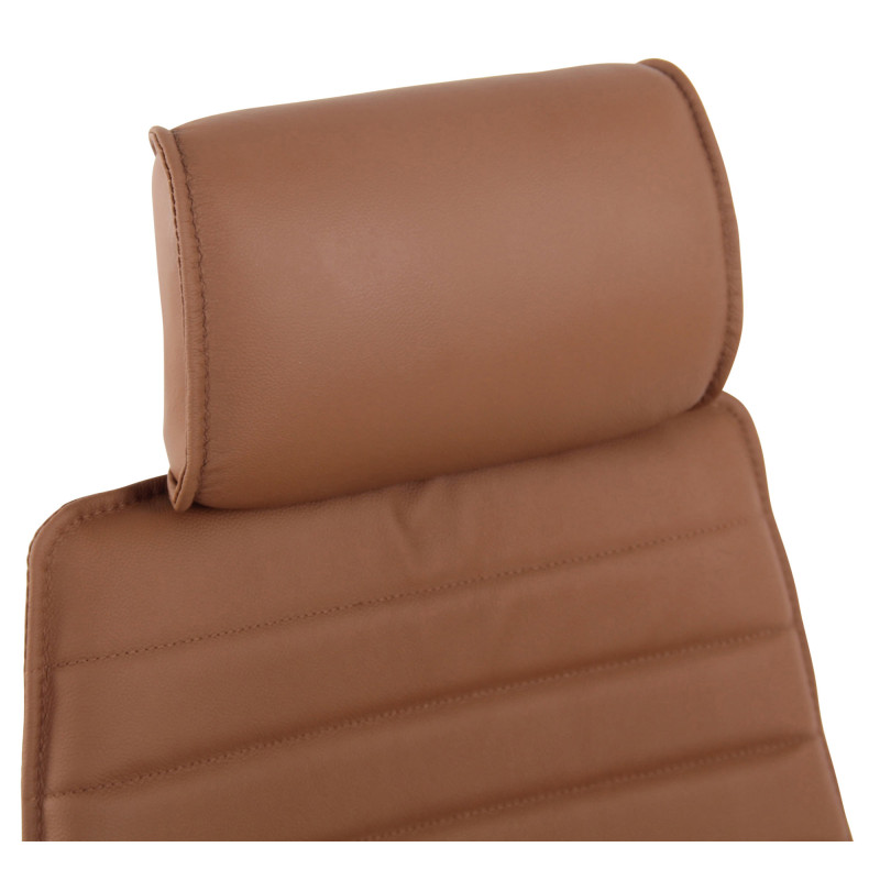 Silla de oficina Rako de cuero auténtico Marrón claro