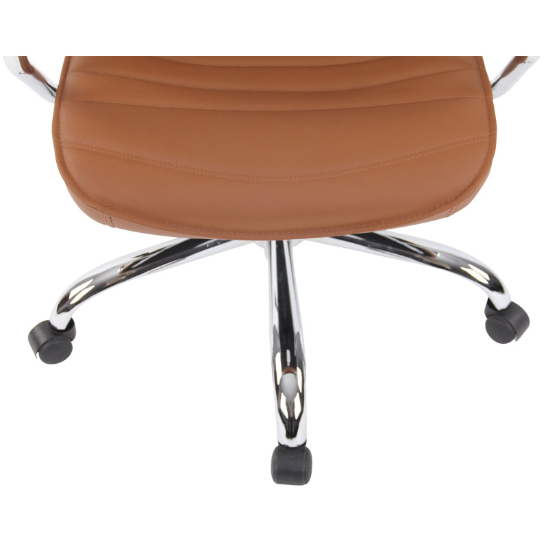 Silla de oficina Rako de cuero auténtico Marrón claro