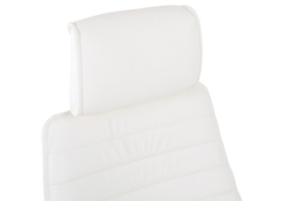 Fauteuil de bureau Rako, cuir véritable, blanc