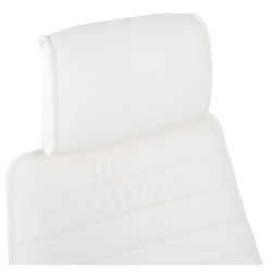 Silla de oficina Rako de cuero auténtico Blanco