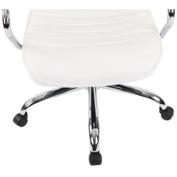 Fauteuil de bureau Rako, cuir véritable, blanc