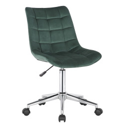 Chaise de bureau Medford, velours, verte