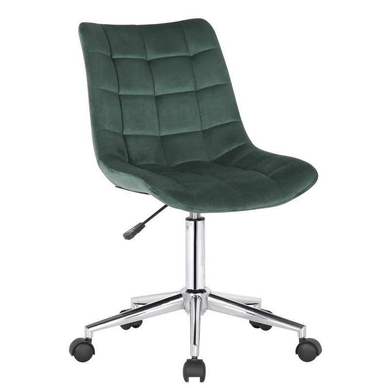 Chaise de bureau Medford, velours, verte