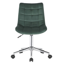 Chaise de bureau Medford, velours, verte