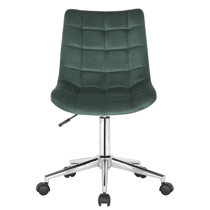 Chaise de bureau Medford, velours, verte