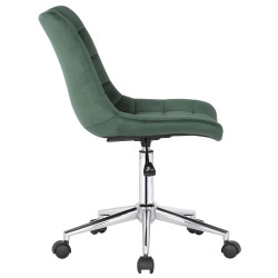 Chaise de bureau Medford, velours, verte