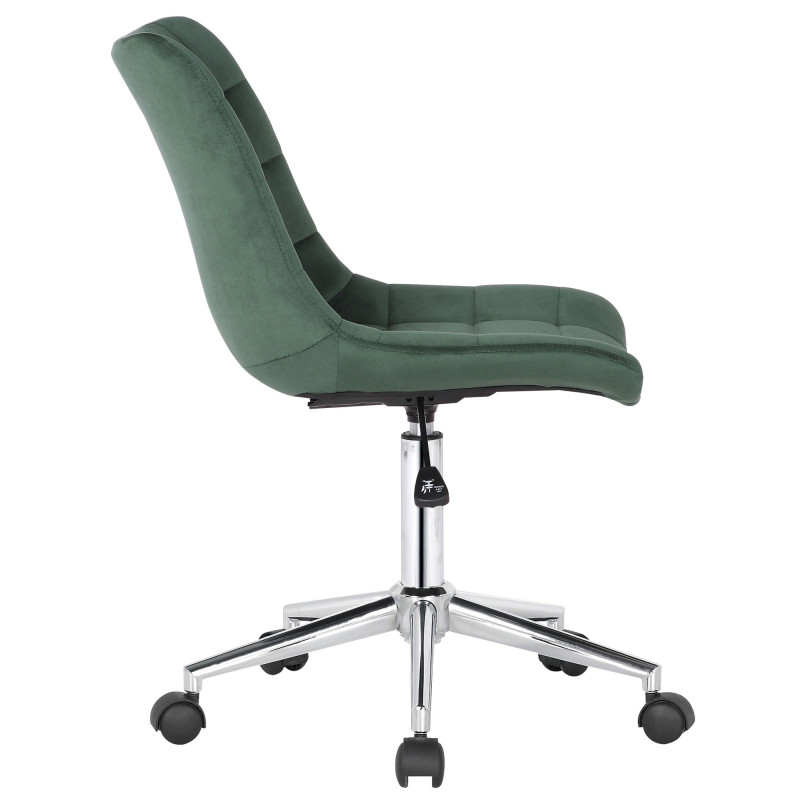 Chaise de bureau Medford, velours, verte