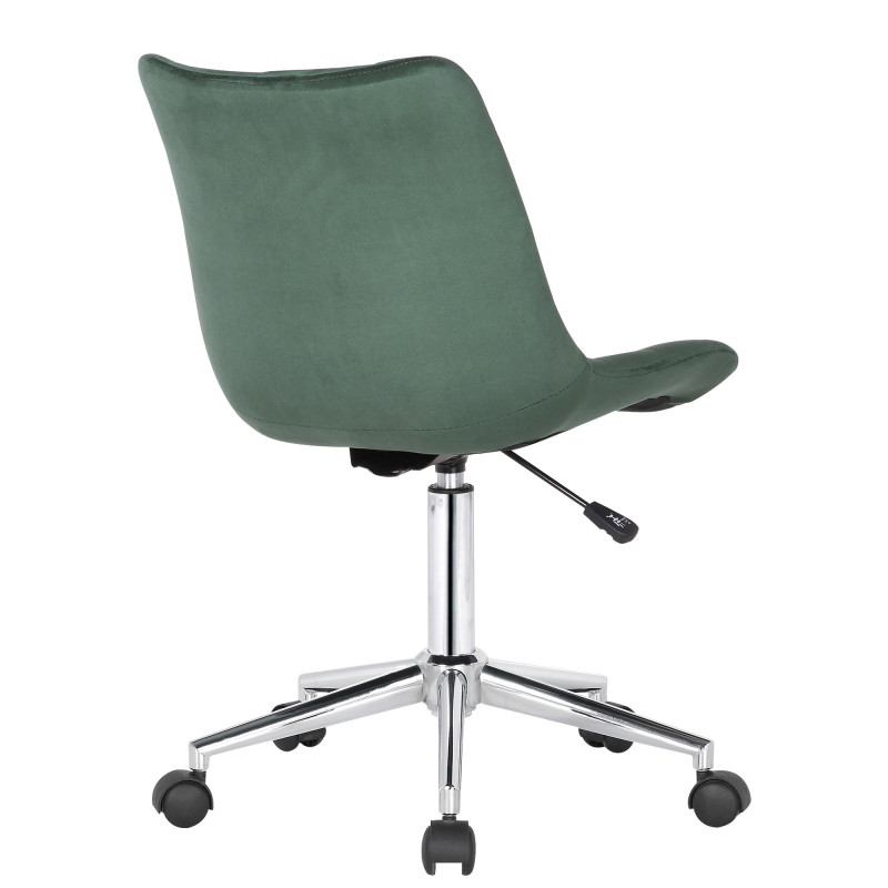 Chaise de bureau Medford, velours, verte