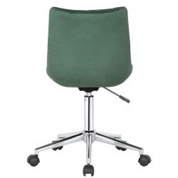 Chaise de bureau Medford, velours, verte