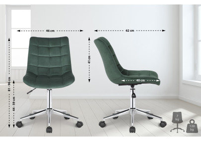 Silla de oficina Medford en terciopelo Verde