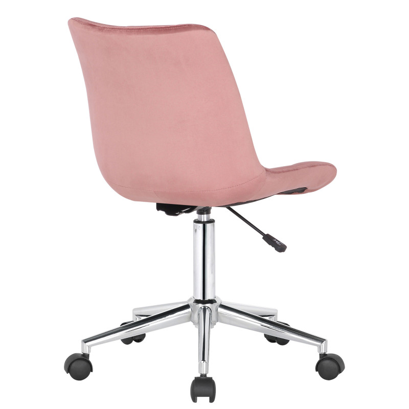 Silla de oficina Medford en terciopelo Rosado
