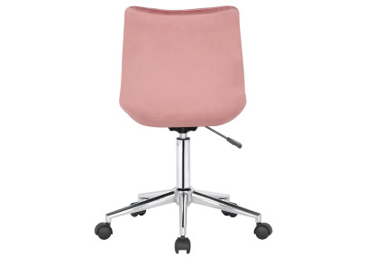 Chaise de bureau Medford, velours, rose