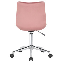 Chaise de bureau Medford, velours, rose