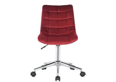 Fauteuil de bureau Medford, velours, rouge