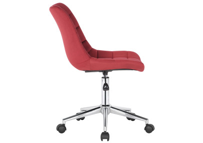 Fauteuil de bureau Medford, velours, rouge