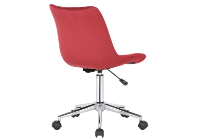 Fauteuil de bureau Medford, velours, rouge