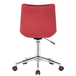 Fauteuil de bureau Medford, velours, rouge