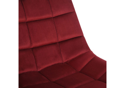 Fauteuil de bureau Medford, velours, rouge