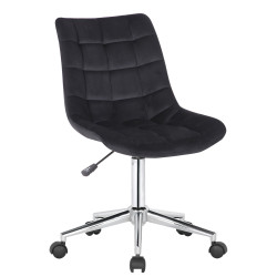 Fauteuil de bureau Medford, velours, noir