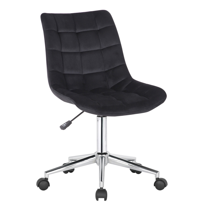 Fauteuil de bureau Medford, velours, noir