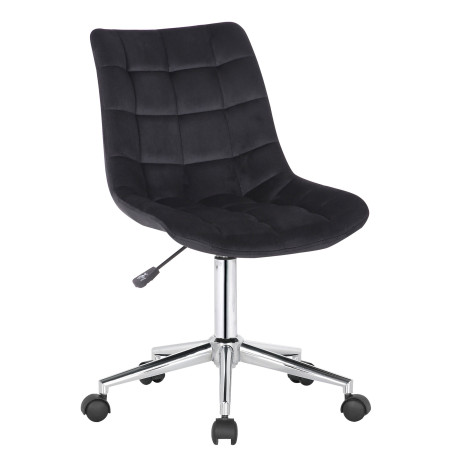 Fauteuil de bureau Medford, velours, noir