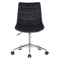 Fauteuil de bureau Medford, velours, noir