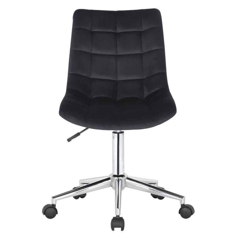 Fauteuil de bureau Medford, velours, noir