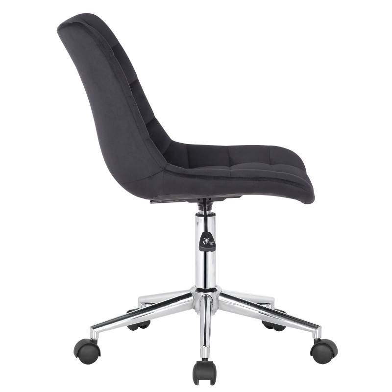 Fauteuil de bureau Medford, velours, noir