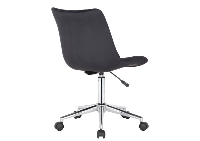 Fauteuil de bureau Medford, velours, noir