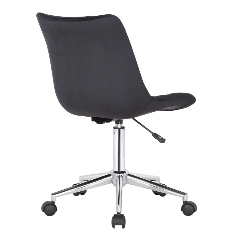 Fauteuil de bureau Medford, velours, noir