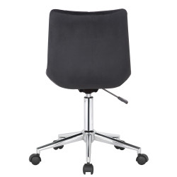 Fauteuil de bureau Medford, velours, noir